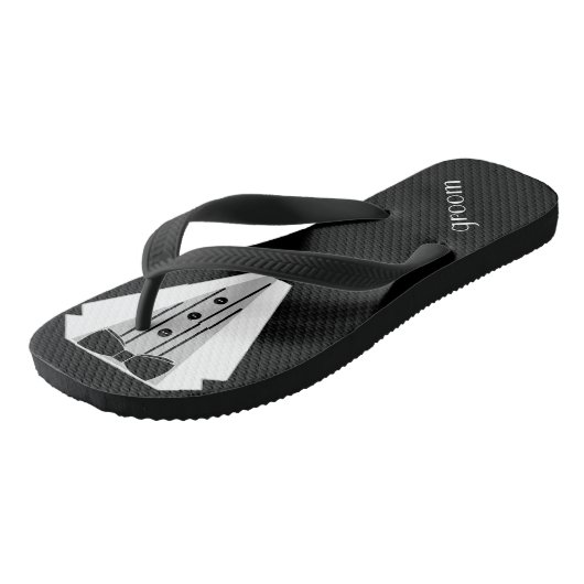 Black Tuxedo Flip Flop | Tuis voor het trekken van (Schuin)