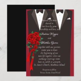 Black Tuxedo Gay Wedding Invitation Kaart