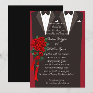 Black Tuxedo Gay Wedding Invitation Kaart