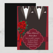 Black Tuxedo Gay Wedding Uitnodiging (Voorkant / Achterkant)