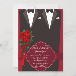 Black Tuxedo Gay Wedding Uitnodiging