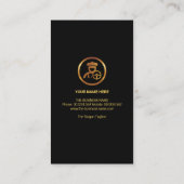 Black Tuxedo Gold Chauffeur Boutonniere Button Visitekaartje (Achterkant)