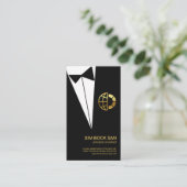 Black Tuxedo Gold Global Boutonniere Consultant Visitekaartje (Staand voorkant)