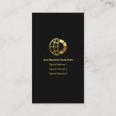 Black Tuxedo Gold Global Boutonniere Consultant Visitekaartje (Achterkant)