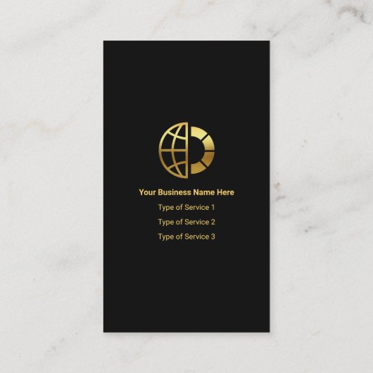 Black Tuxedo Gold Global Boutonniere Consultant Visitekaartje (Achterkant)