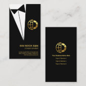 Black Tuxedo Gold Global Boutonniere Consultant Visitekaartje (Voorkant / Achterkant)