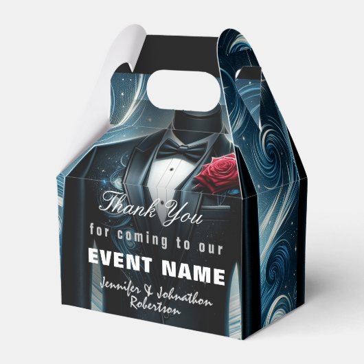 Black Tuxedo Hartelijk dank | Cadeaudoos Bedankdoosjes (Achterkant)