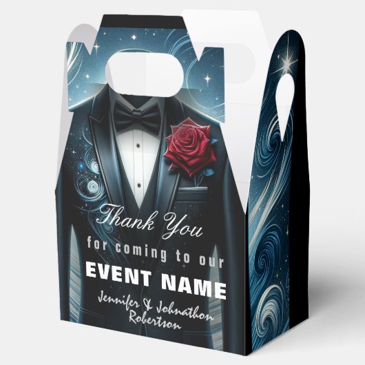 Black Tuxedo Hartelijk dank | Cadeaudoos Bedankdoosjes (Geopend)