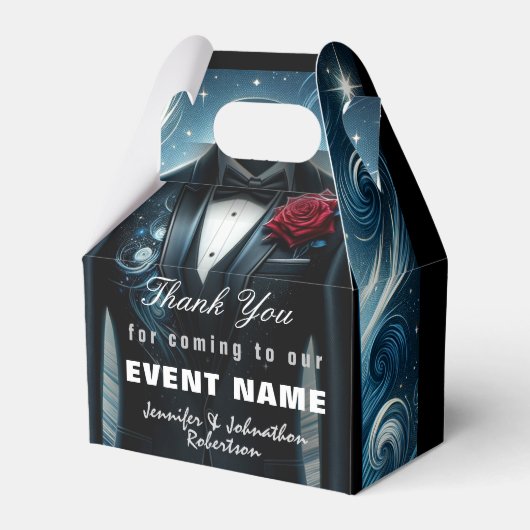 Black Tuxedo Hartelijk dank | Cadeaudoos Bedankdoosjes (Voorkant Zijde)