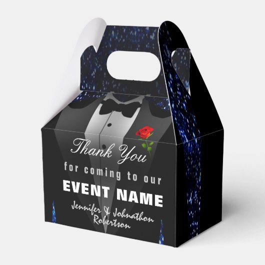 Black Tuxedo Hartelijk dank | Cadeaudoos Bedankdoosjes (Voorkant Zijde)