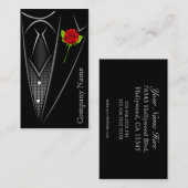 Black Tuxedo Mannen Draag Visitekaartje (Voorkant / Achterkant)
