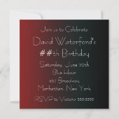 Black Tuxedo Red Dress Party Invitation Sjabloon Kaart (Achterkant)