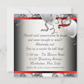 Black Tuxedo Red Dress Party Kaart (Achterkant)