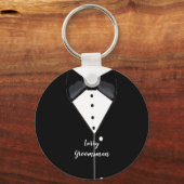 Black Tuxedo Specialized Groomsman Sleutelhanger (Voorkant)