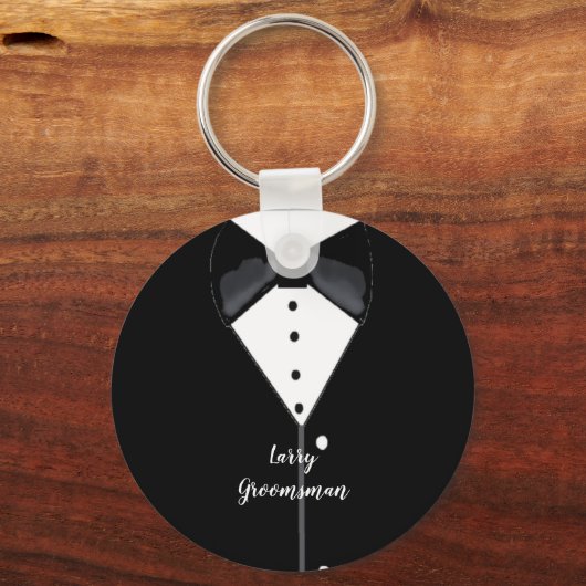 Black Tuxedo Specialized Groomsman Sleutelhanger (Voorkant)