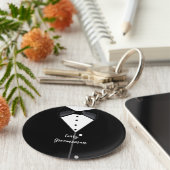 Black Tuxedo Specialized Groomsman Sleutelhanger (Zijkant)
