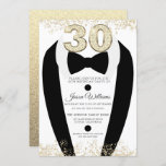 Black Tuxedo Suit Gold Mannen 30th Birthday Party Kaart<br><div class="desc">Black Tuxedo Suit Gold Mannen 30th Birthday Party Invitation Variations to the uitnodiging and matching items in our store</div>