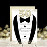 Black Tuxedo Suit Gold Mannen 50th Birthday Party Kaart<br><div class="desc">Black Tuxedo Suit Gold Mannen 50th Birthday Party Invitation Variations to the uitnodiging and matching items in our store</div>