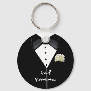 Black Tuxedo Wedding Groomsman Sleutelhanger