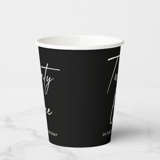 Black Twenty One Birthday Party | Modern 21st Papieren Bekers (Links)