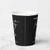 Black Twenty One Birthday Party | Modern 21st Papieren Bekers (Rechts)