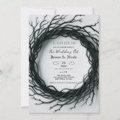 Black Twig Elegante Herfst Halloween bruiloft Kaart (Voorkant)