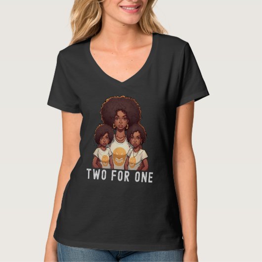 Black Twin Dad Fathers Day Two for one  Quote T-shirt (Voorkant)