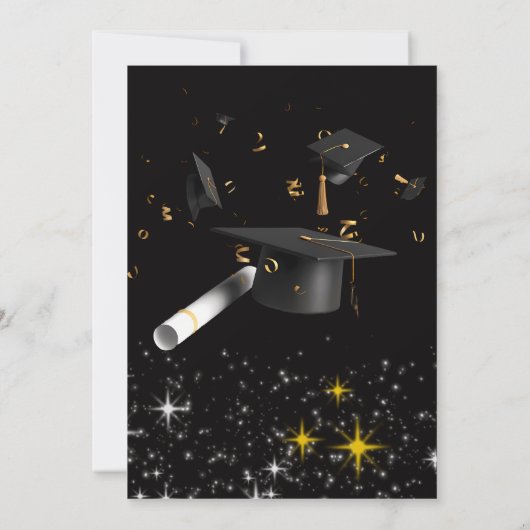 Black Two Graduates Dubbel Afstudeerfeest 2025 Kaart (Achterkant)