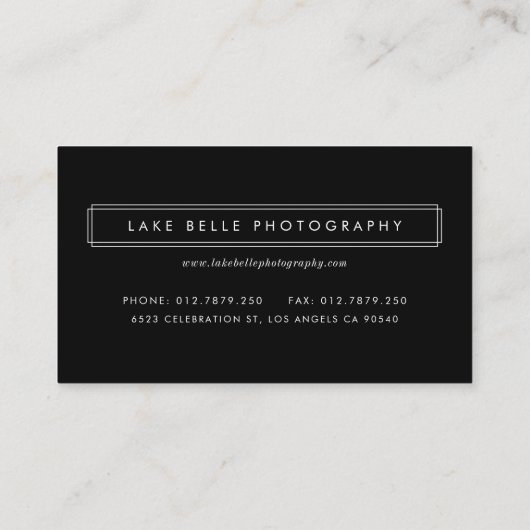 Black Two-Photo Modern Visitekaartje (Achterkant)