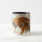 Black Two-Tone Mok met vingerafdruk van de tijgerf (Center)
