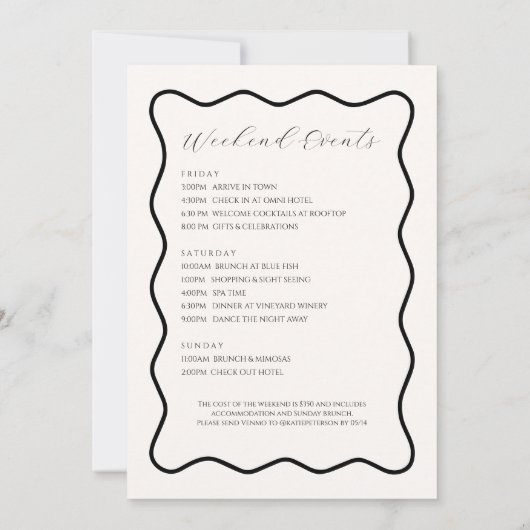 Black Tying The Knot Bow vrijgezellenfeest Kaart (Achterkant)