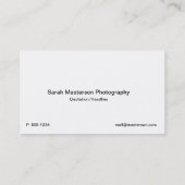 Black Typographic Photographer visitekaartje (Achterkant)