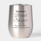 Black Typography Bridal Shower Wine Tumbler (Voorkant)