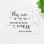 Black Typography Drink Tickets met bewerkbare kleu Visitekaartje (Bureau)