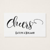 Black Typography Drink Tickets met bewerkbare kleu Visitekaartje (Achterkant)