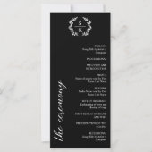 Black Typography Laurel Wreath Monogram Wedding (Voorkant)