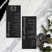 Black Typography Laurel Wreath Monogram Wedding