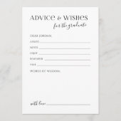 Black Typography Modern Graduate advice & wishes Advieskaart (Voorkant)