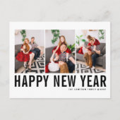 Black Typography Photo Collage Happy Nieuwjaar Feestdagenkaart (Voorkant)