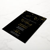 Black Typography Wedding Folie Invitation Folie Uitnodiging (Gedraaid)