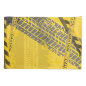 Black Tyre Track spoor geel terug Kussensloop (Achterkant-Links)