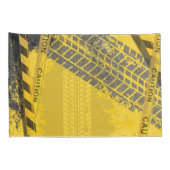 Black Tyre Track spoor geel terug Kussensloop (Achterkant-Rechts)