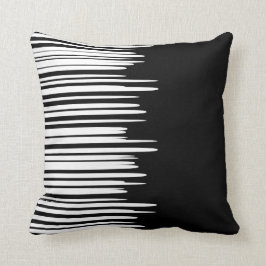 Black Uneven White Lines Modern Kussen