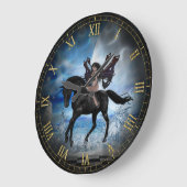 Black Unicorn and Dark Angel Vignette Wall Clock Grote Klok (Hoek)