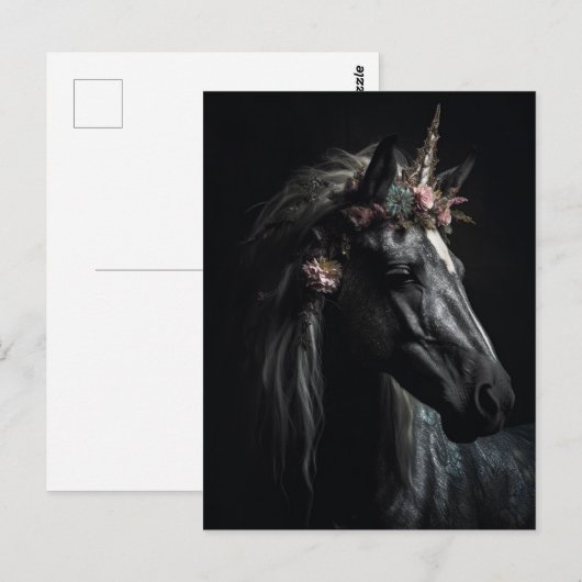 Black Unicorn Briefkaart (Voorkant / Achterkant)