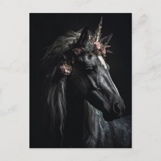 Black Unicorn Briefkaart (Voorkant)