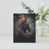 Black Unicorn Briefkaart (Staand voorkant)