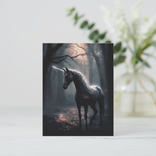 Black Unicorn Briefkaart (Staand voorkant)
