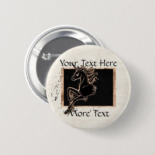 Black Unicorn Button (Voorkant /achterkant)