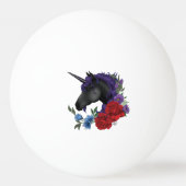 Black Unicorn en Flowers Pingpongbal (Voorkant)
